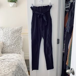 High Waisted Stretch Tie Pants